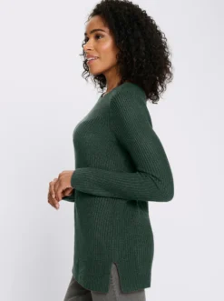 Longpullover in Ripp-Optik