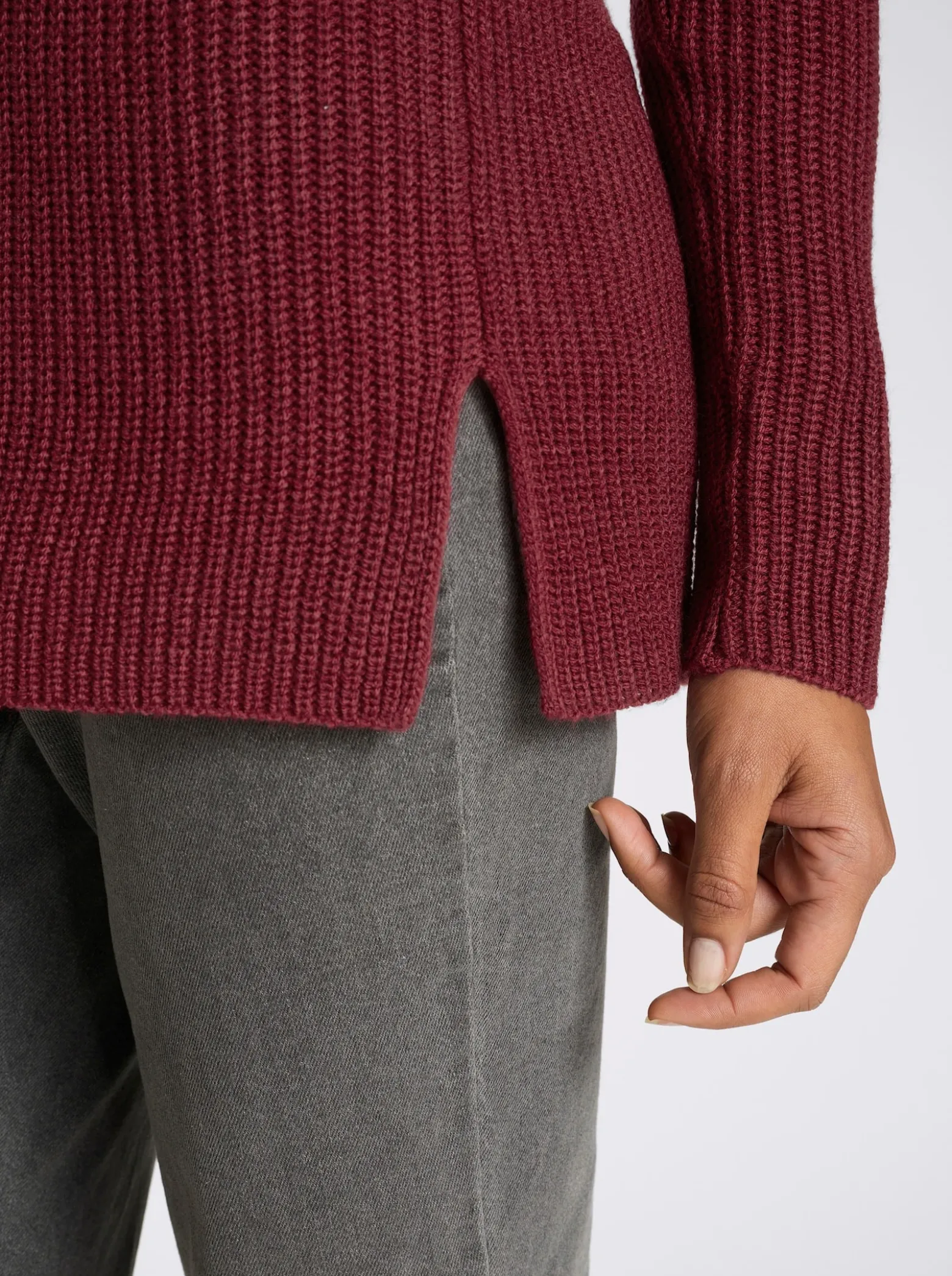 Longpullover in Ripp-Optik