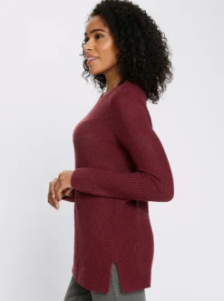 Longpullover in Ripp-Optik