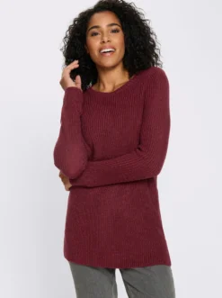 Longpullover in Ripp-Optik