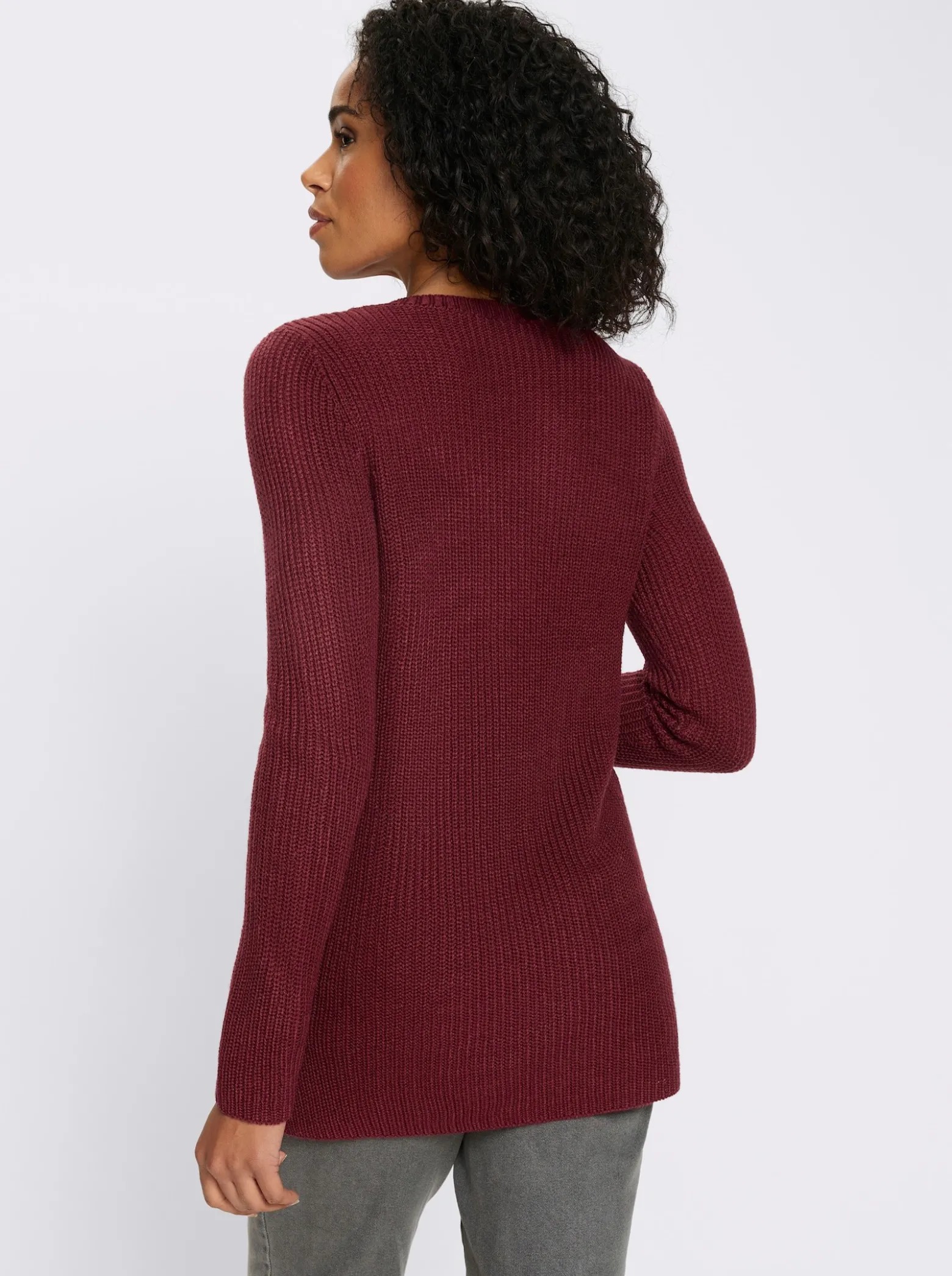 Longpullover in Ripp-Optik