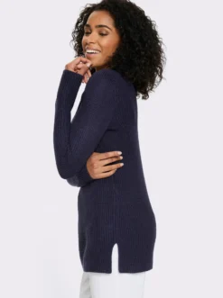 Longpullover in Ripp-Optik