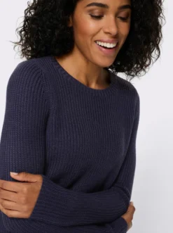 Longpullover in Ripp-Optik