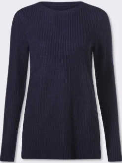 Longpullover in Ripp-Optik