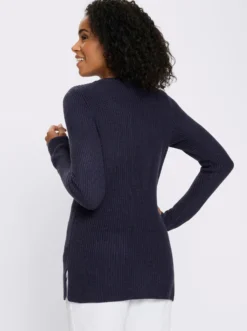 Longpullover in Ripp-Optik