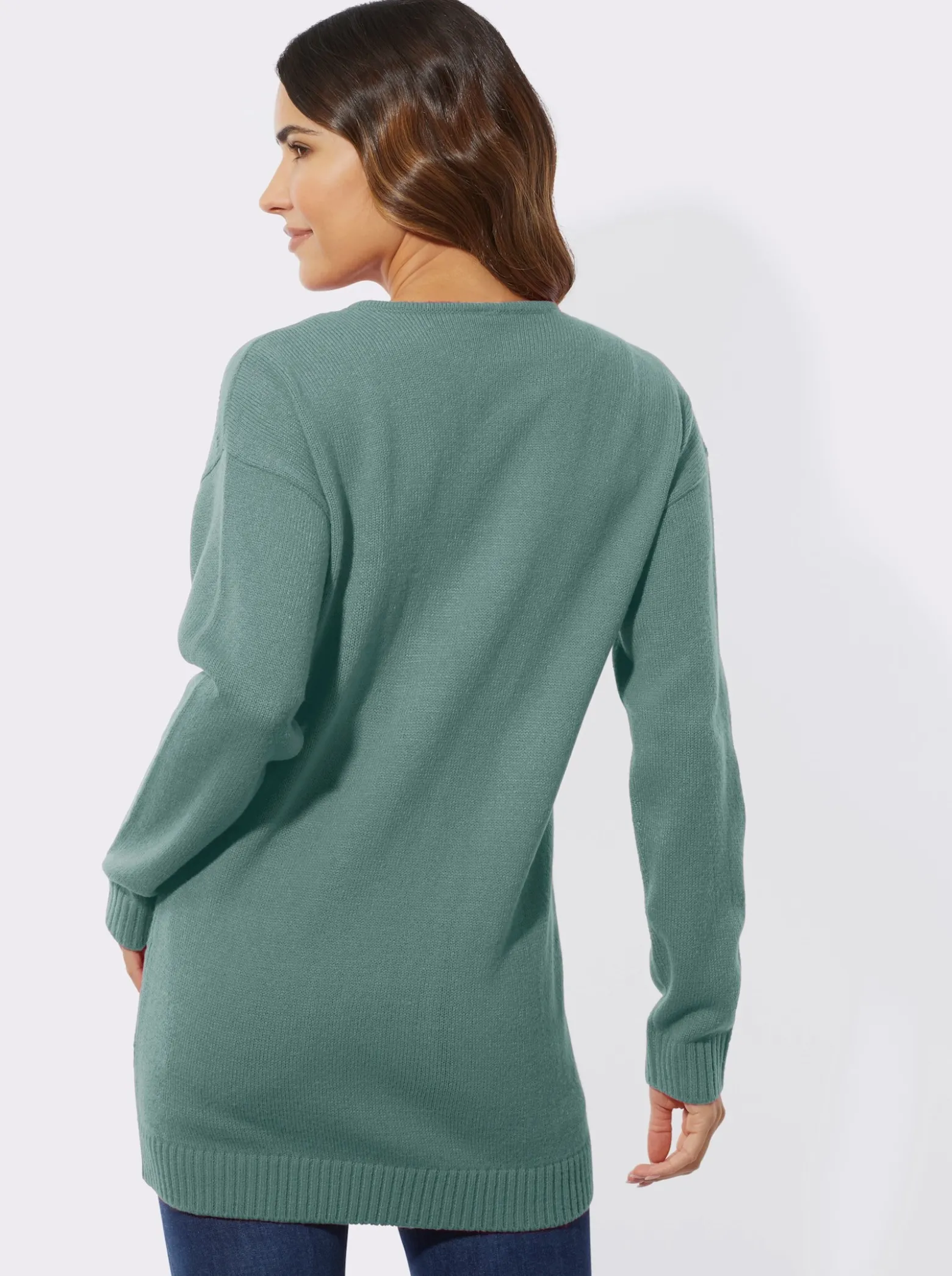 Longpullover mit Ajour-Herzchen