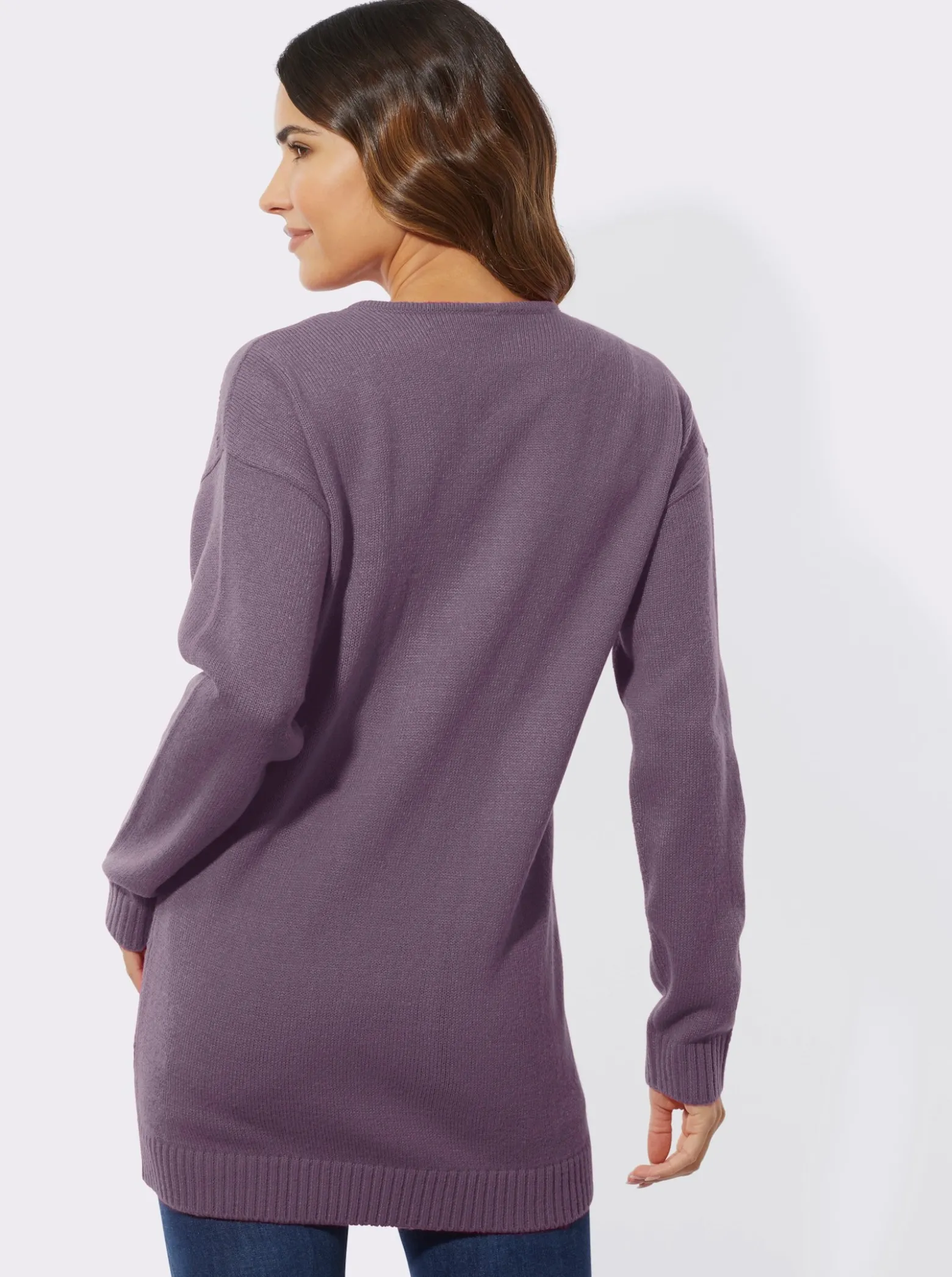 Longpullover mit Ajour-Herzchen