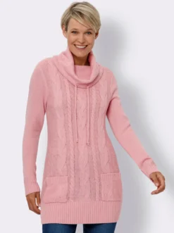 Longpullover mit aufgesetzten Taschen