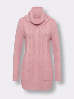 Longpullover mit aufgesetzten Taschen