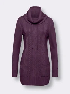 Longpullover mit aufgesetzten Taschen
