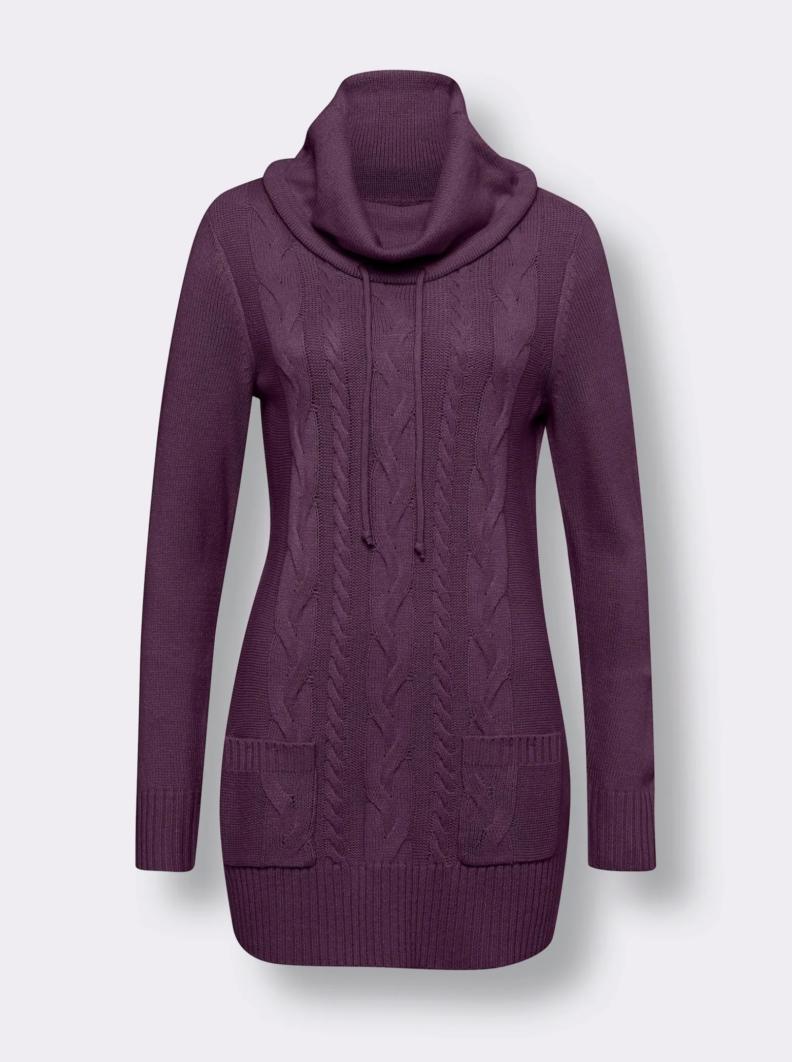 Longpullover mit aufgesetzten Taschen
