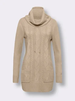 Longpullover mit aufgesetzten Taschen