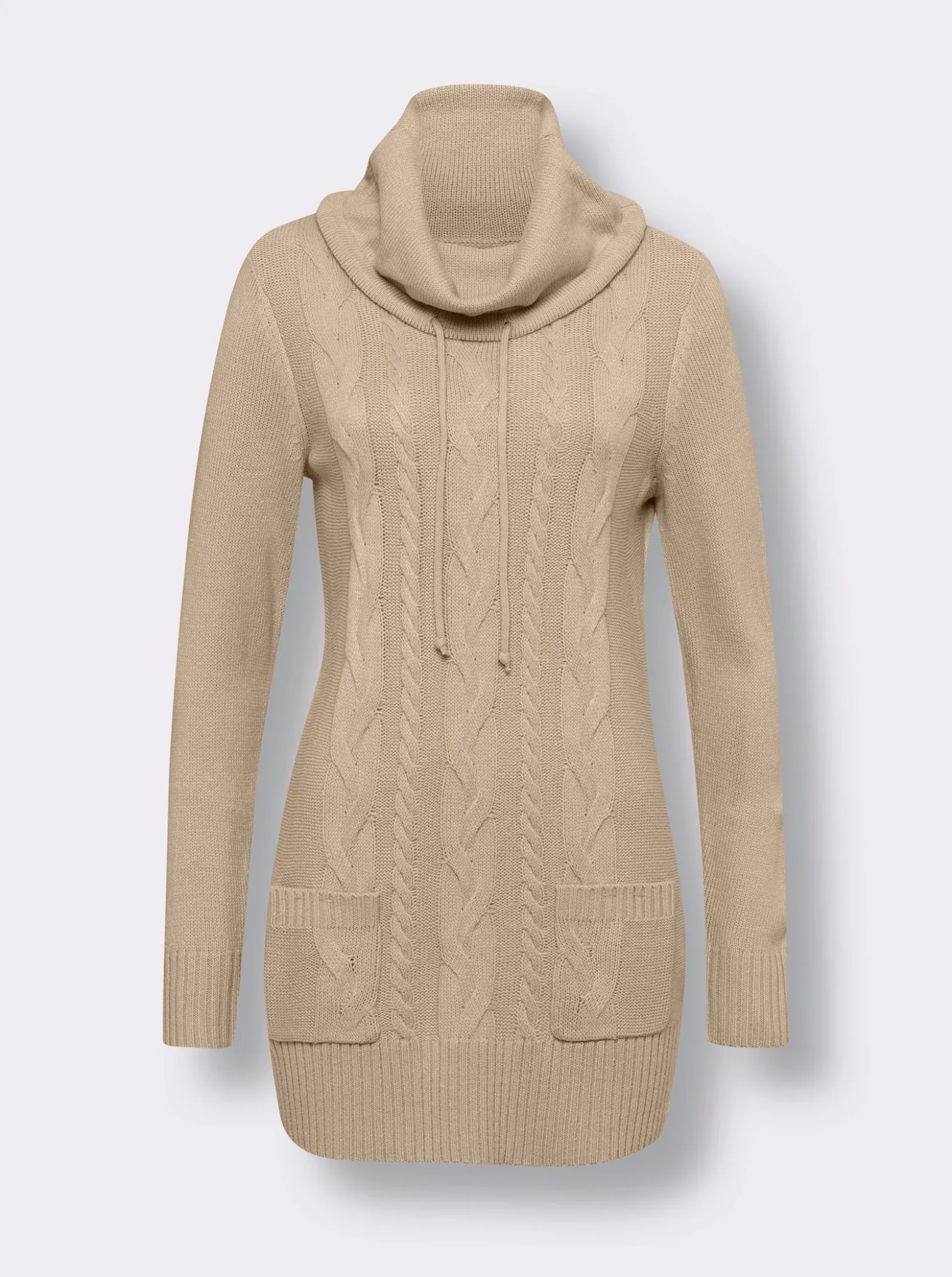 Longpullover mit aufgesetzten Taschen