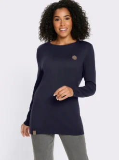 Longpullover mit 50% Baumwolle