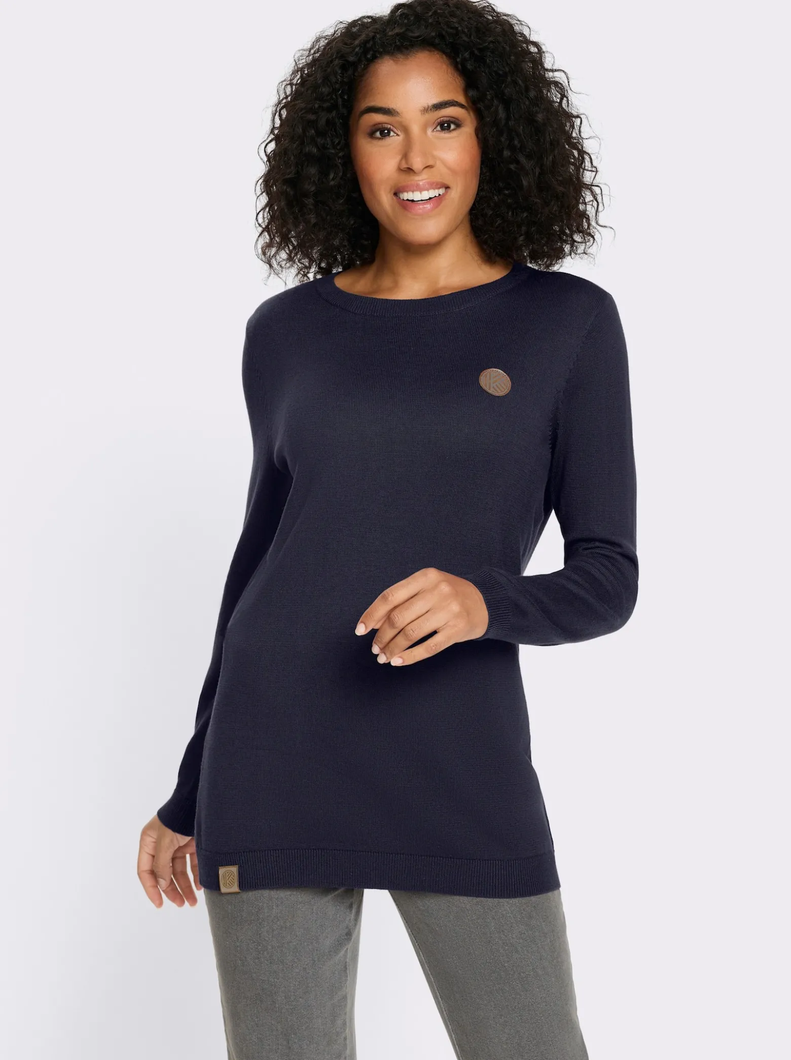 Longpullover mit 50% Baumwolle