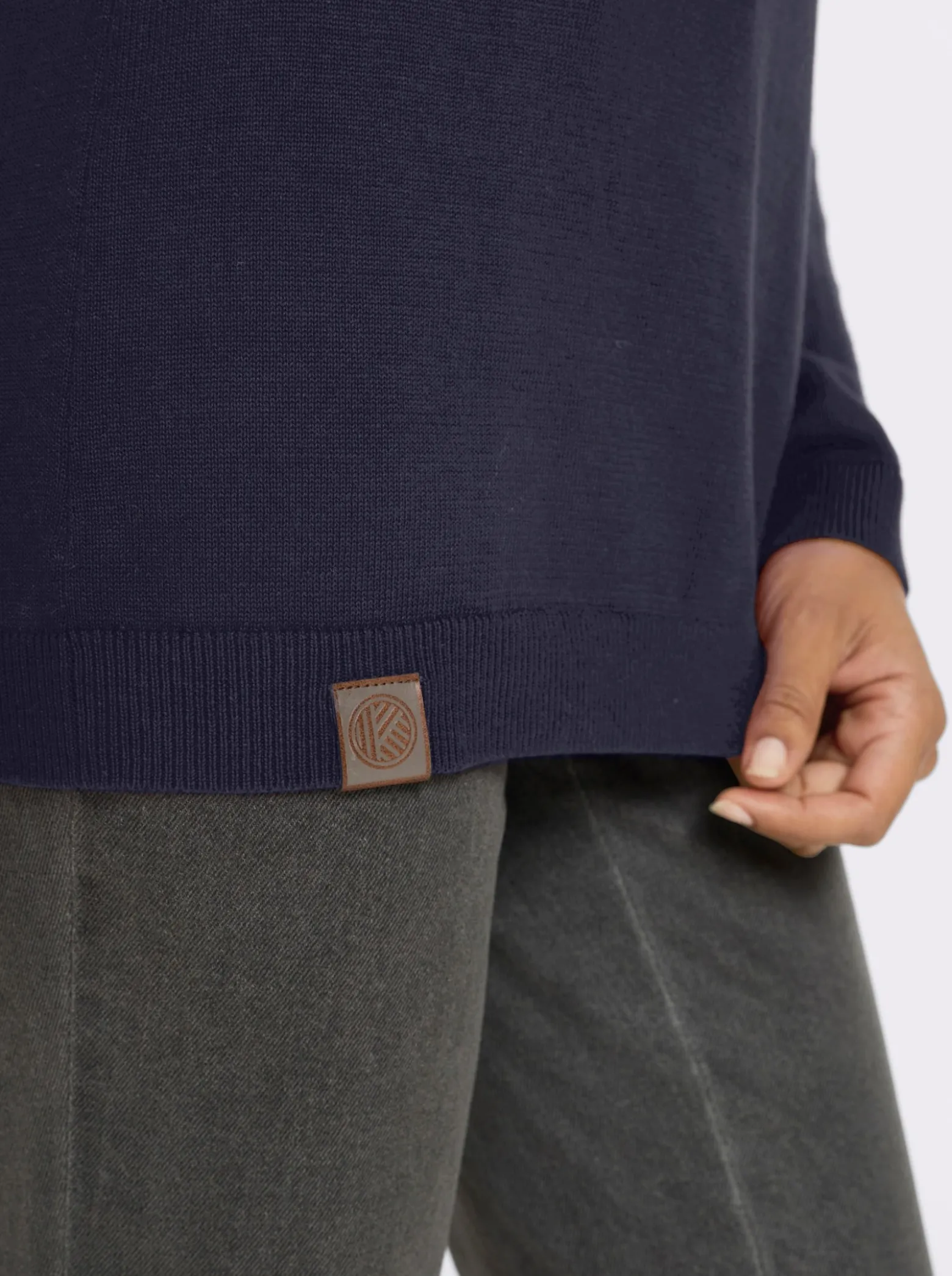 Longpullover mit 50% Baumwolle