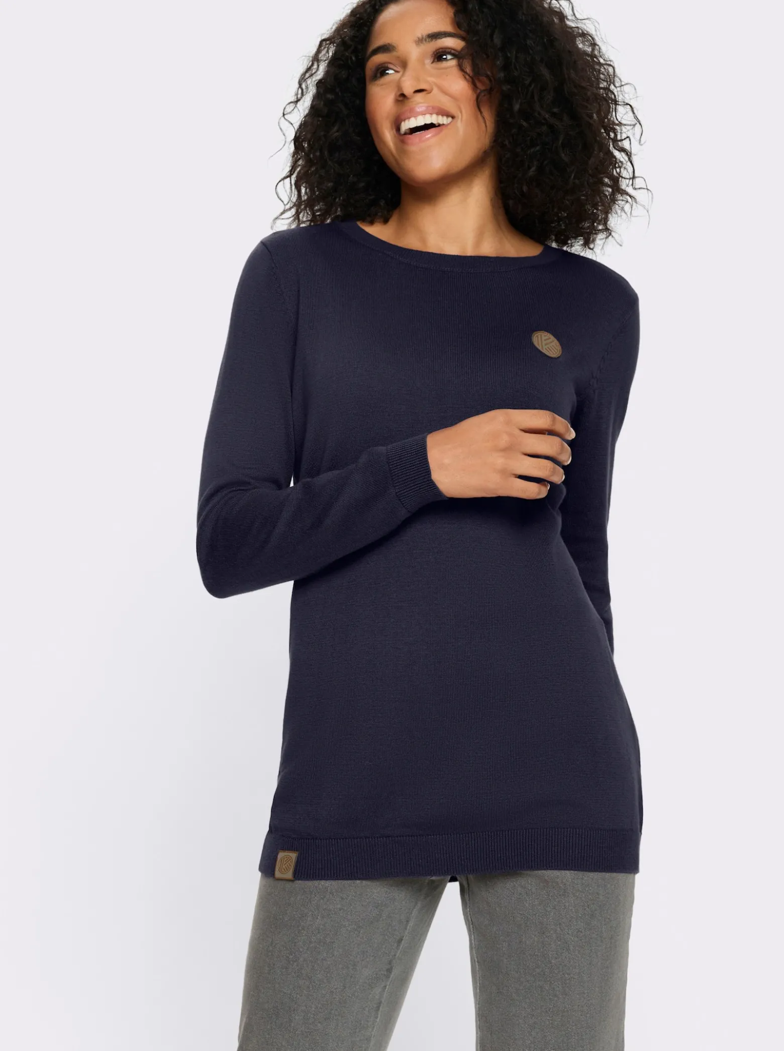 Longpullover mit 50% Baumwolle