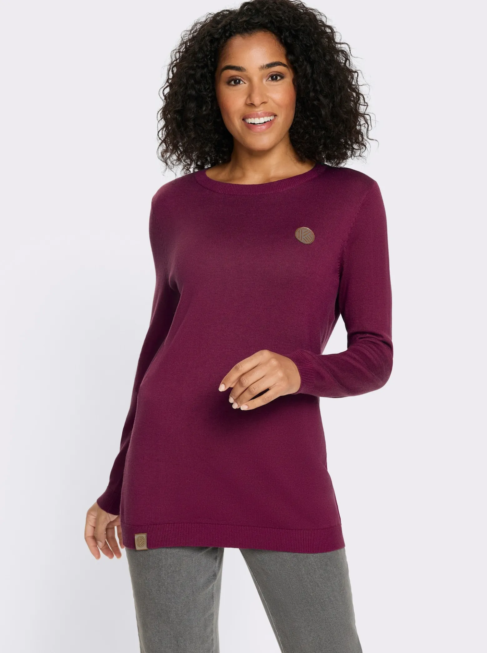 Longpullover mit 50% Baumwolle