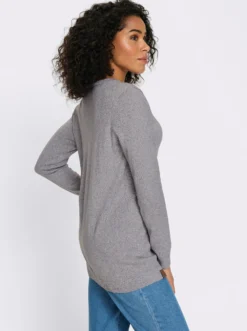 Longpullover mit 50% Baumwolle