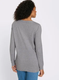 Longpullover mit 50% Baumwolle
