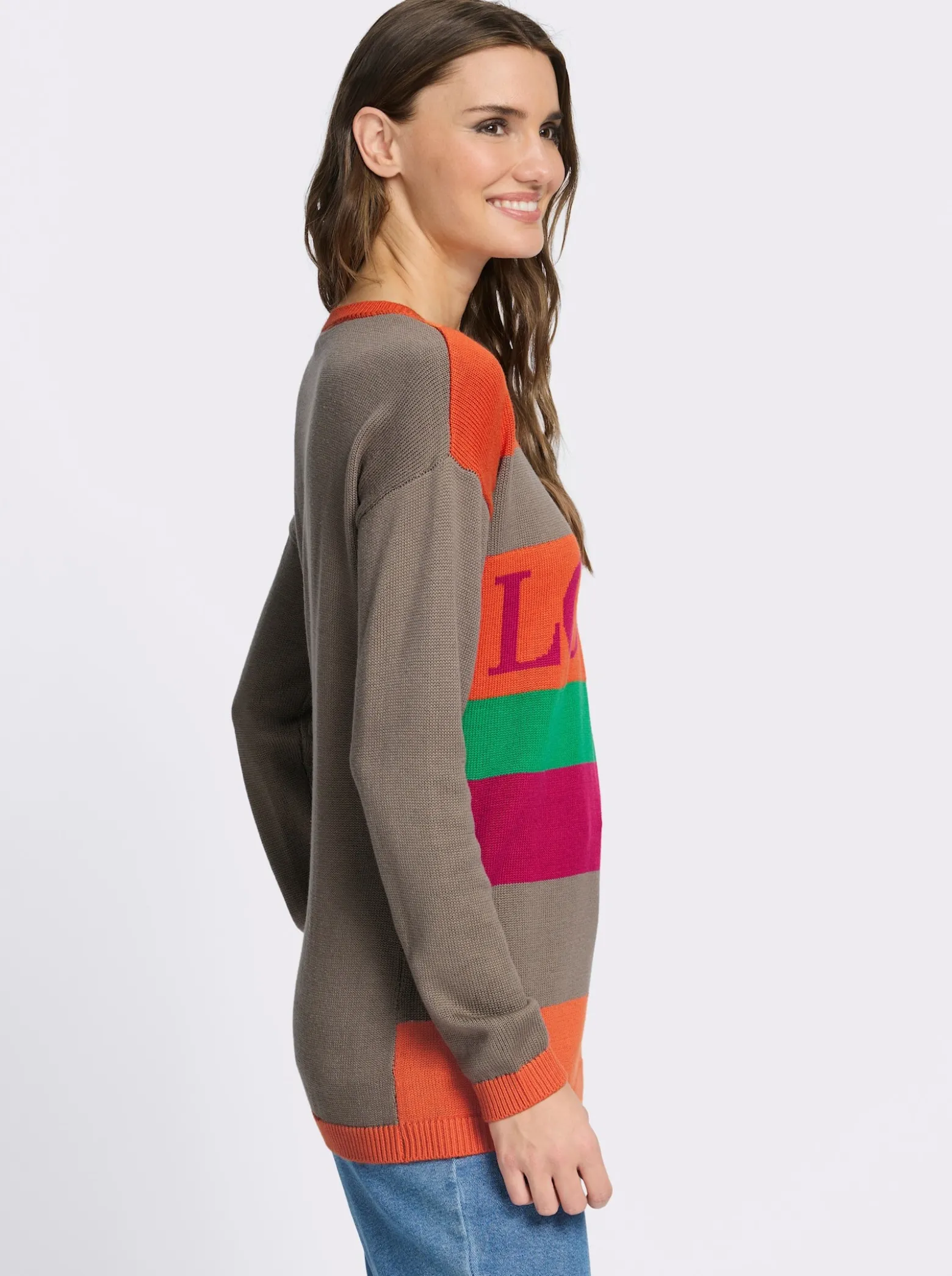 Longpullover mit Blockstreifen