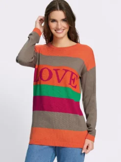 Longpullover mit Blockstreifen