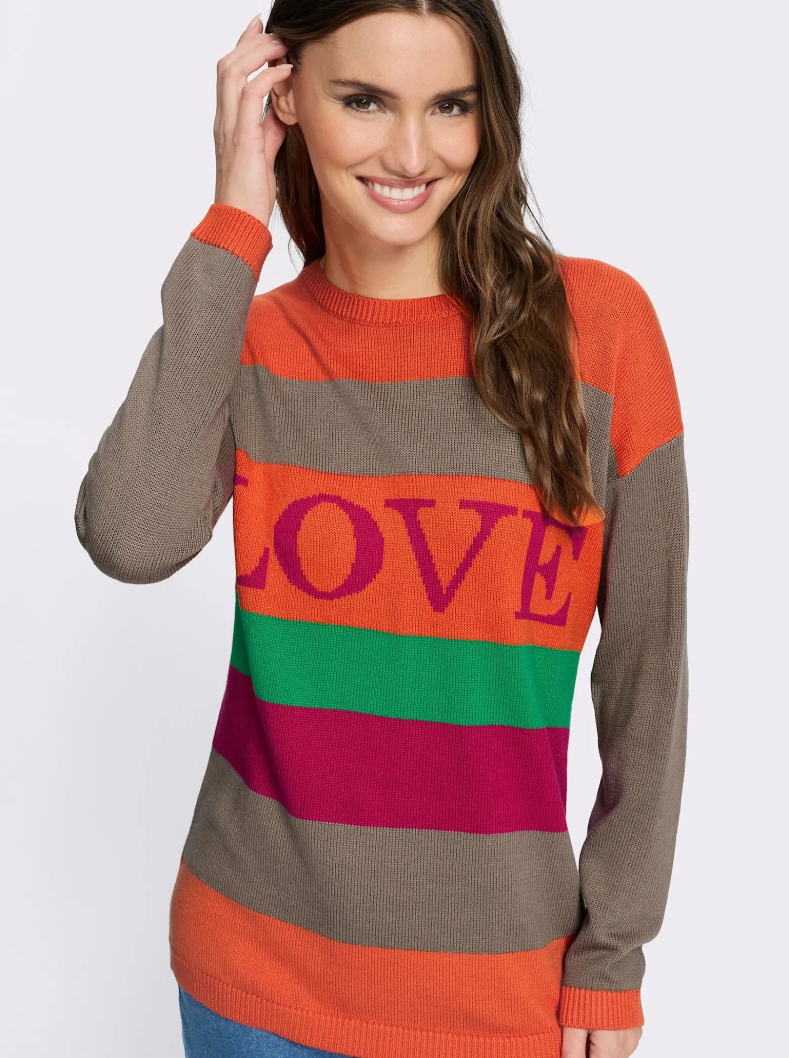 Longpullover mit Blockstreifen