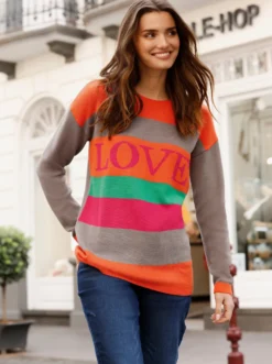 Longpullover mit Blockstreifen