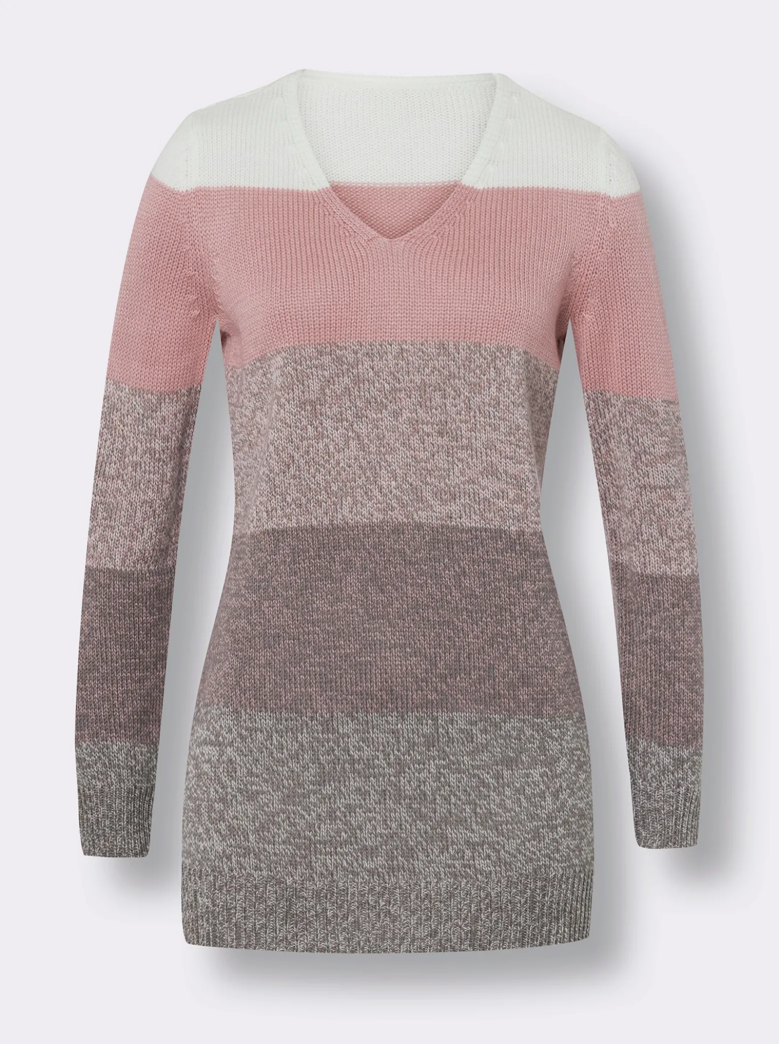 Longpullover mit Blockstreifen-Muster