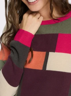 Longpullover mit Colour Blocking-Muster
