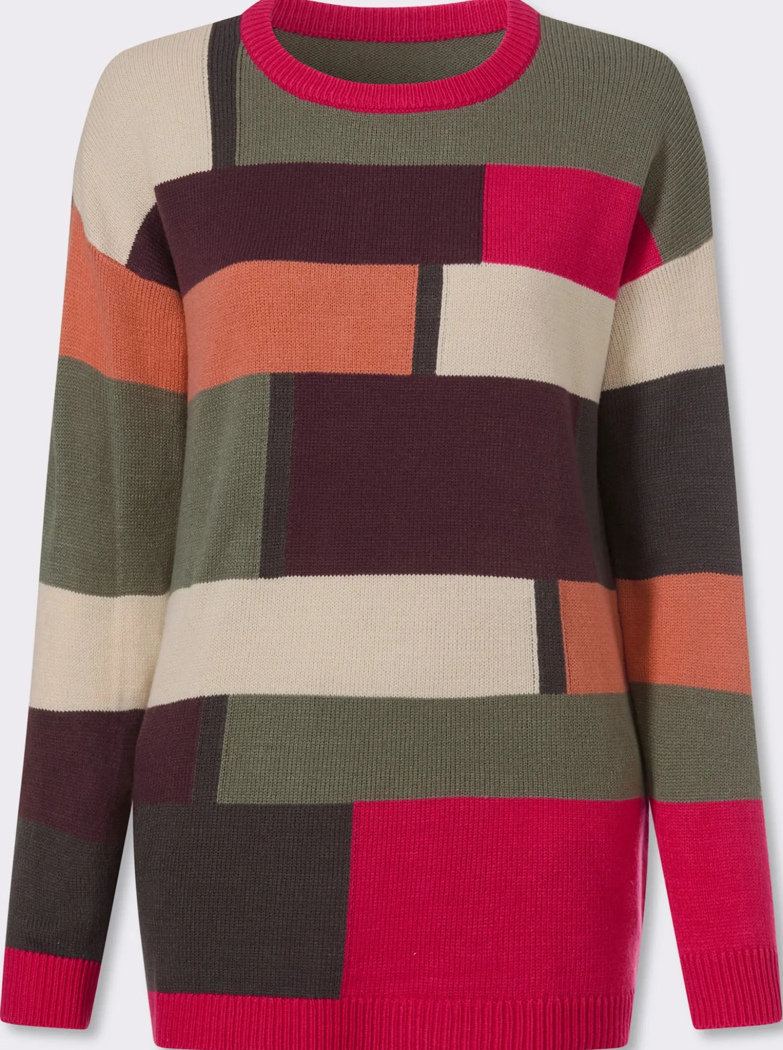 Longpullover mit Colour Blocking-Muster