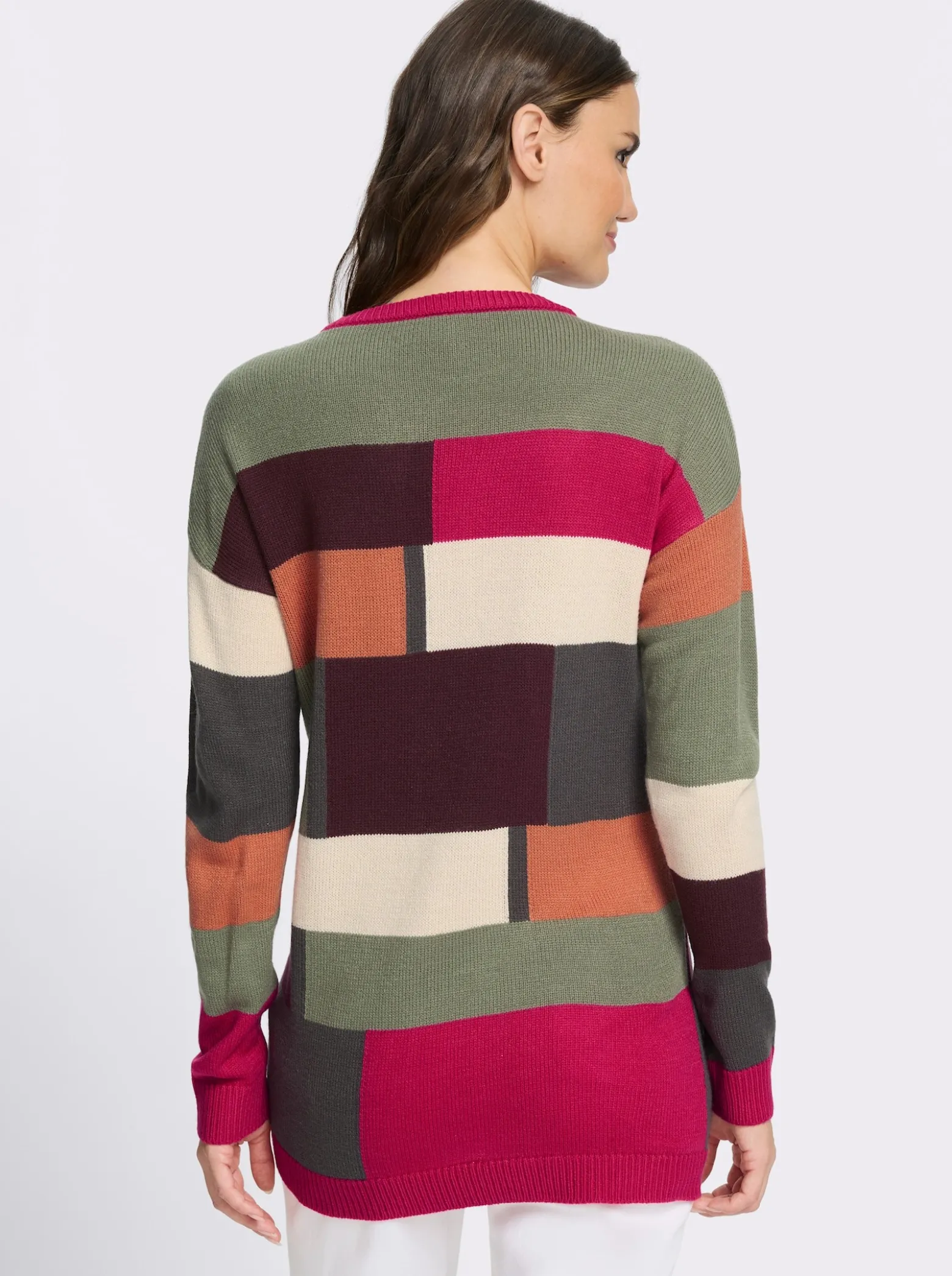 Longpullover mit Colour Blocking-Muster