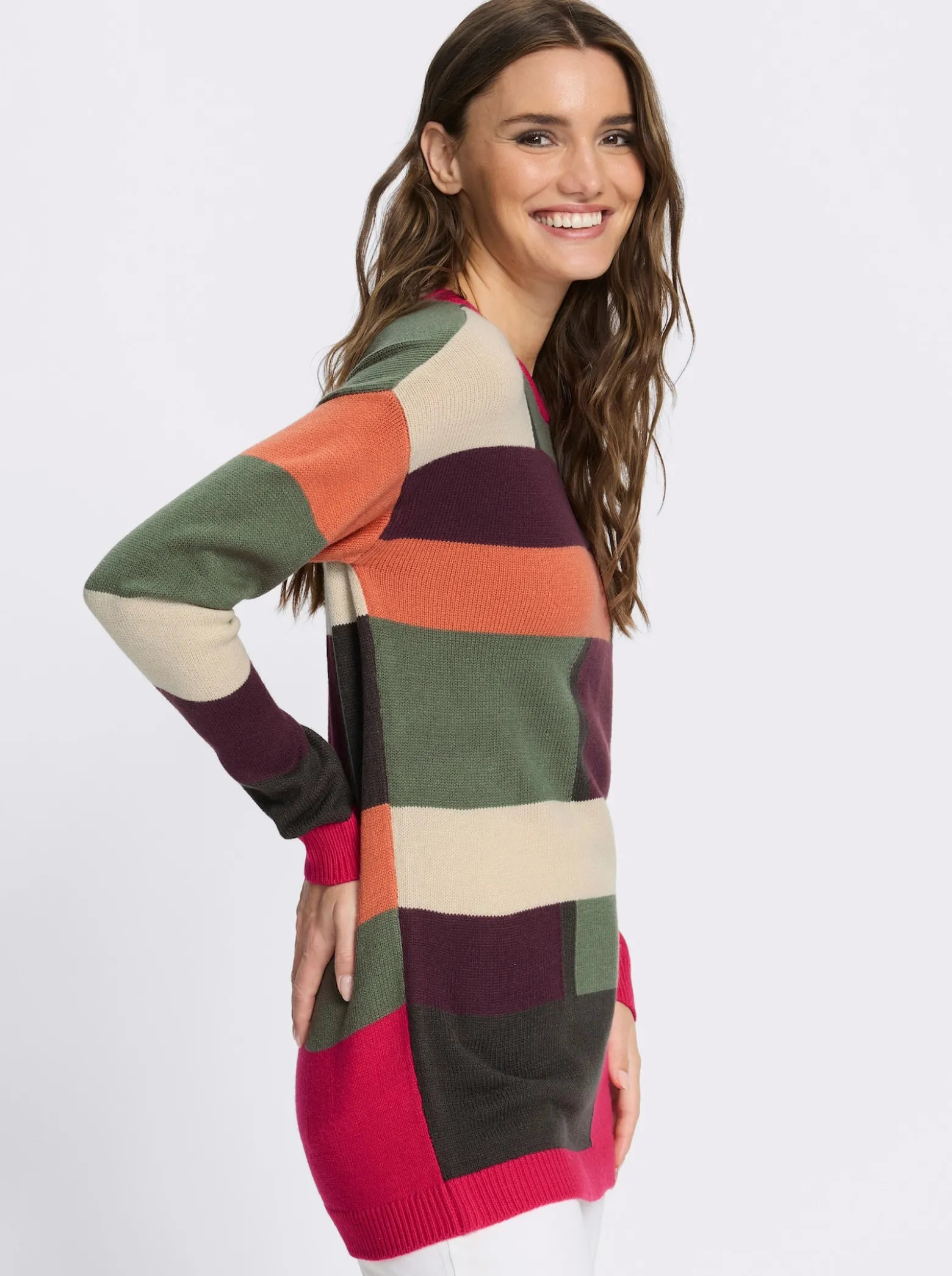 Longpullover mit Colour Blocking-Muster