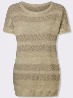 Longpullover mit Effekt- und Glanzgarn