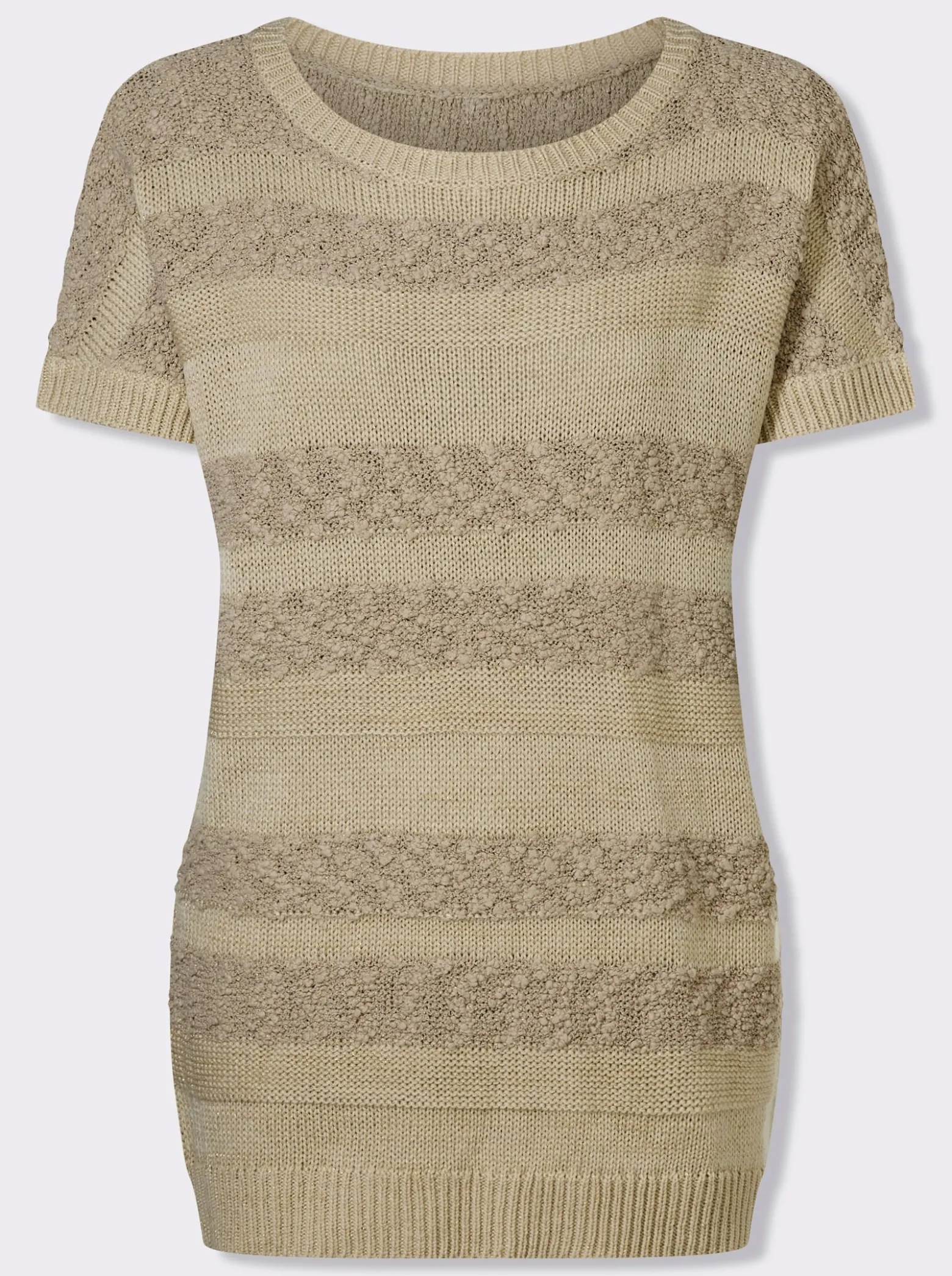 Longpullover mit Effekt- und Glanzgarn