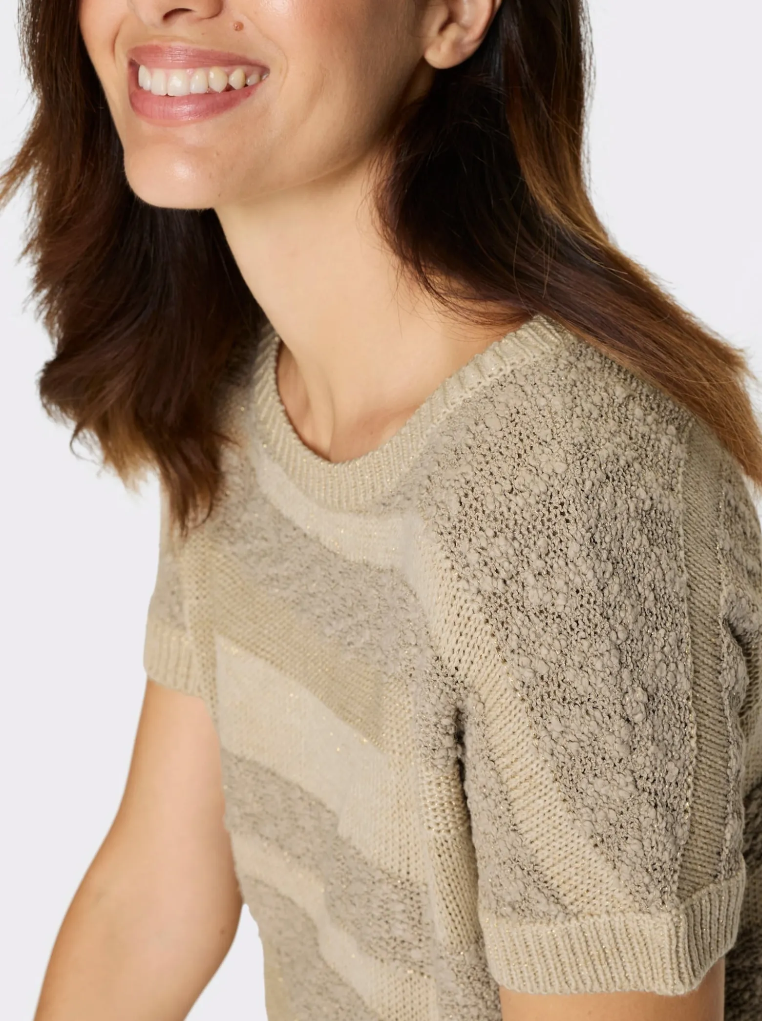 Longpullover mit Effekt- und Glanzgarn