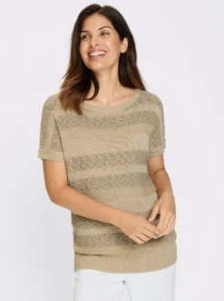 Longpullover mit Effekt- und Glanzgarn