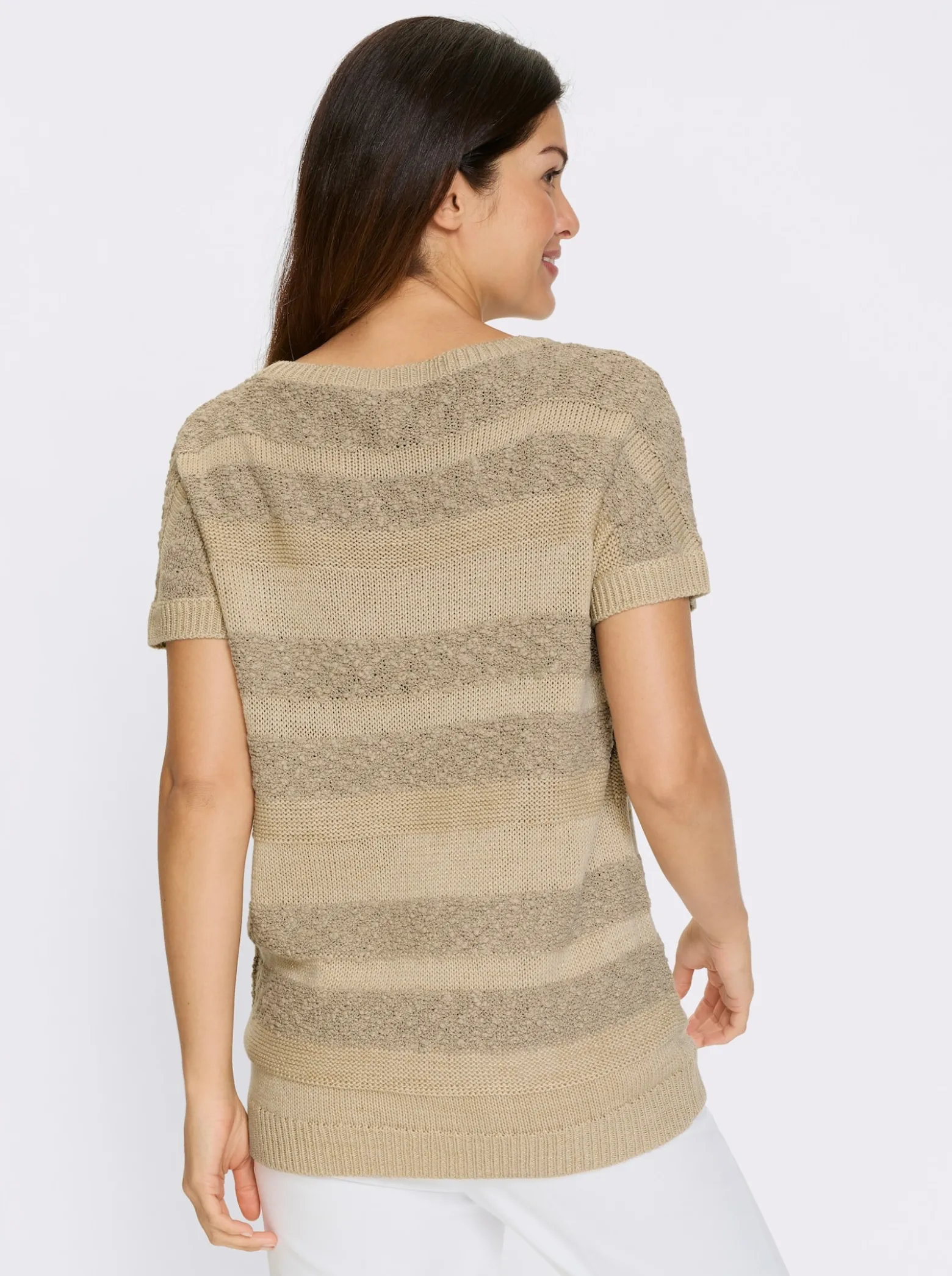 Longpullover mit Effekt- und Glanzgarn