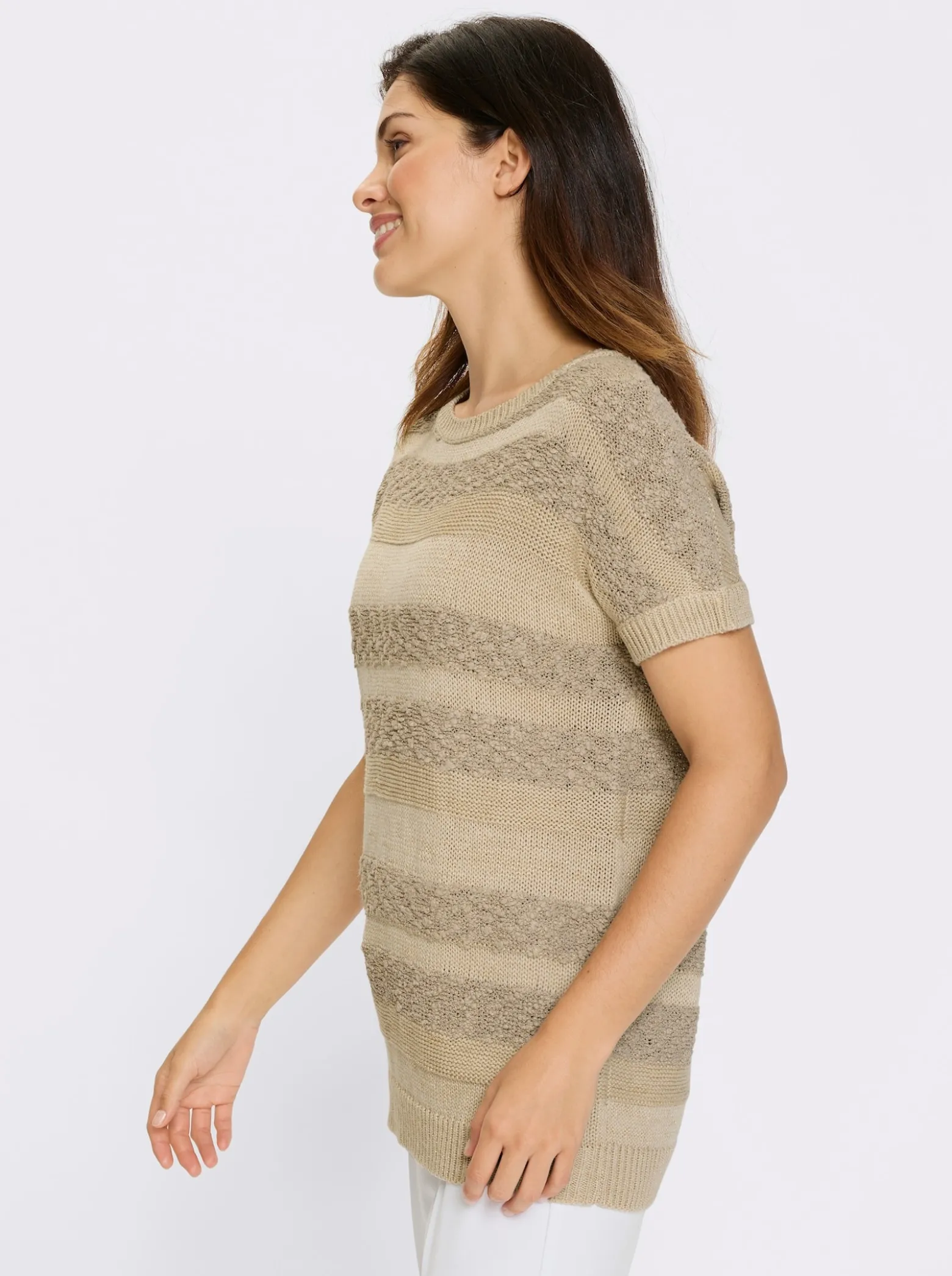 Longpullover mit Effekt- und Glanzgarn