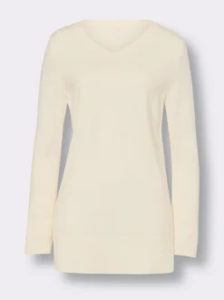 Longpullover mit langen Seitenschlitzen