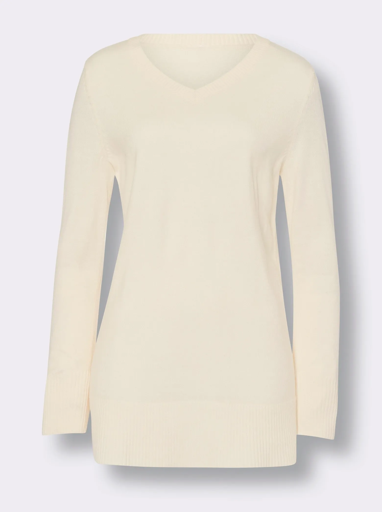Longpullover mit langen Seitenschlitzen