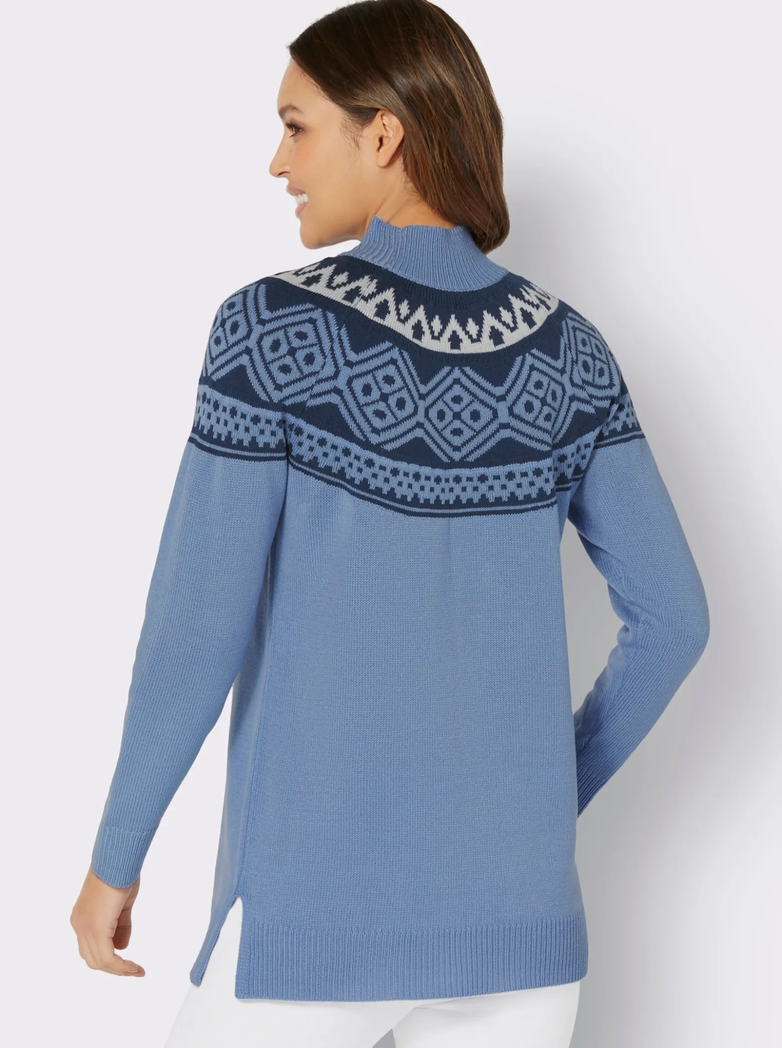 Longpullover mit Norwegermuster