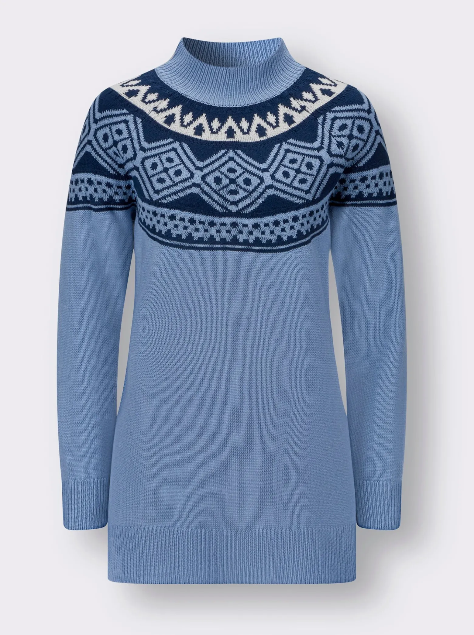 Longpullover mit Norwegermuster