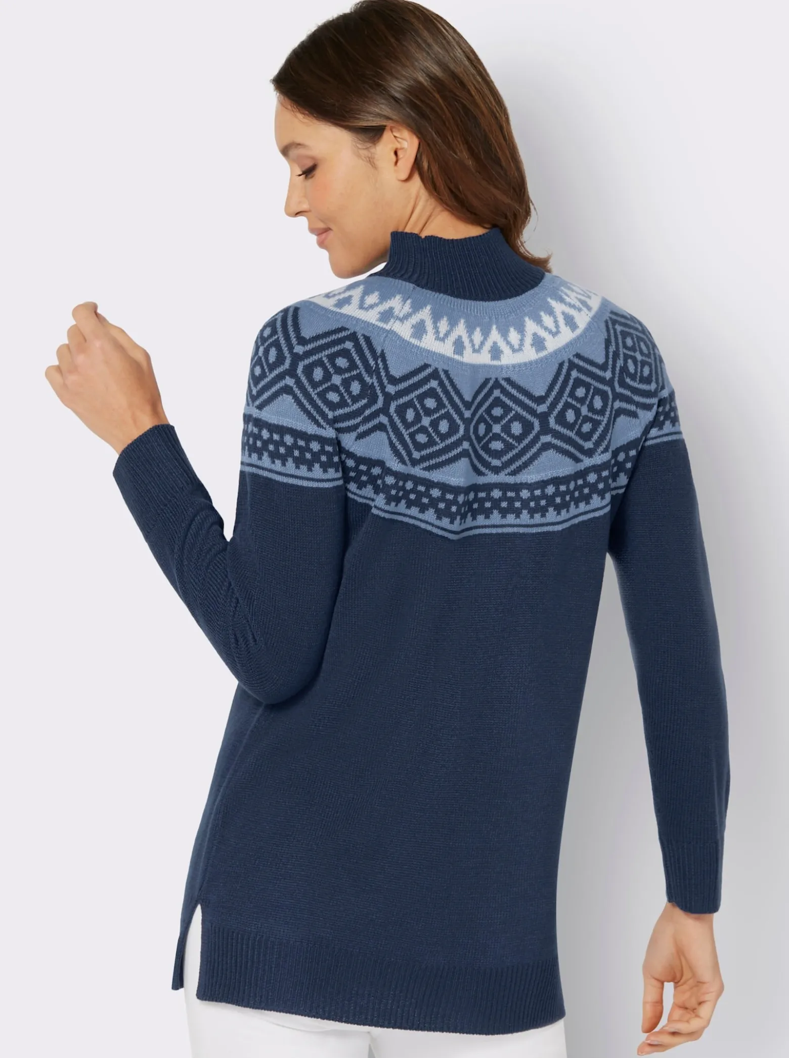 Longpullover mit Norwegermuster