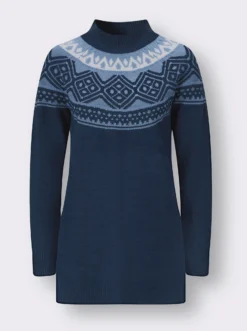 Longpullover mit Norwegermuster