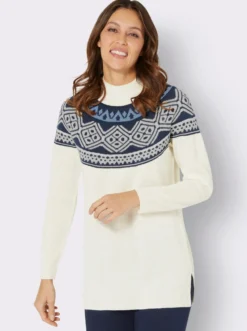 Longpullover mit Norwegermuster