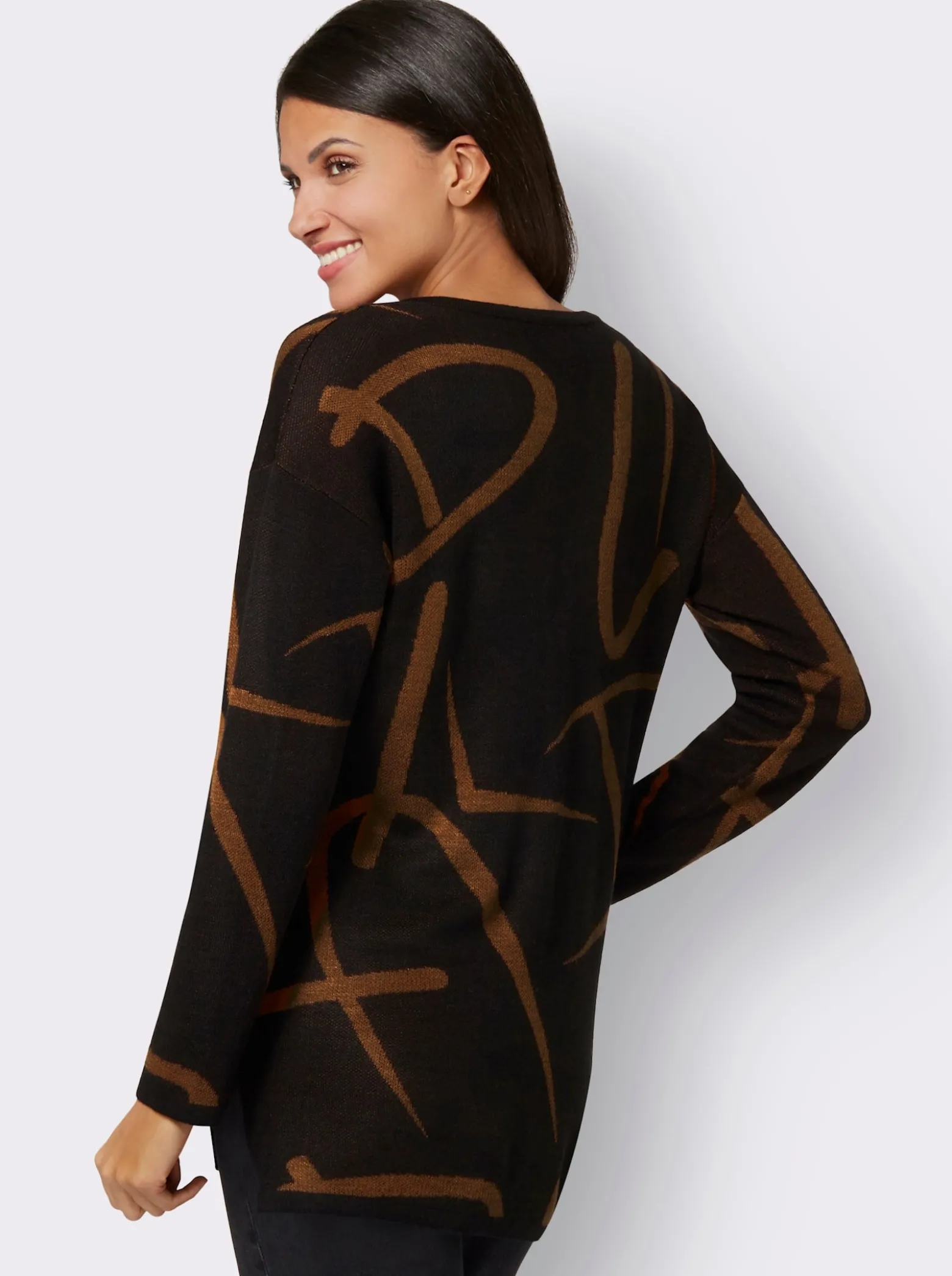 Longpullover mit Seitenschlitzen