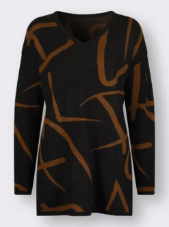 Longpullover mit Seitenschlitzen