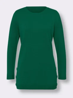 Longpullover mit Seitenschlitzen
