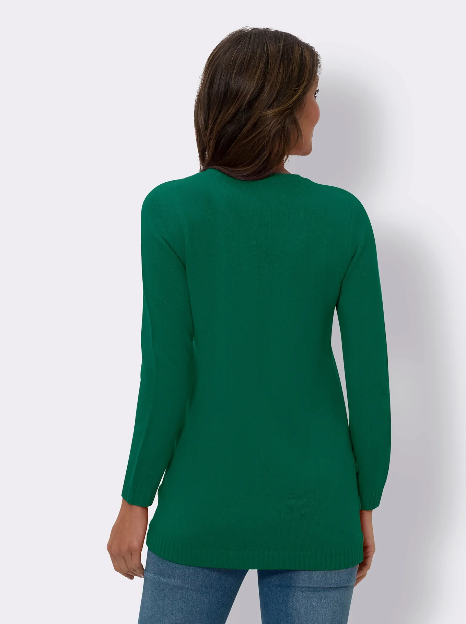 Longpullover mit Seitenschlitzen